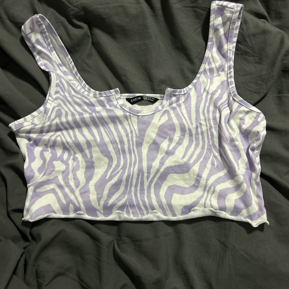 SHEIN Lavender Zebra Print Tank Top